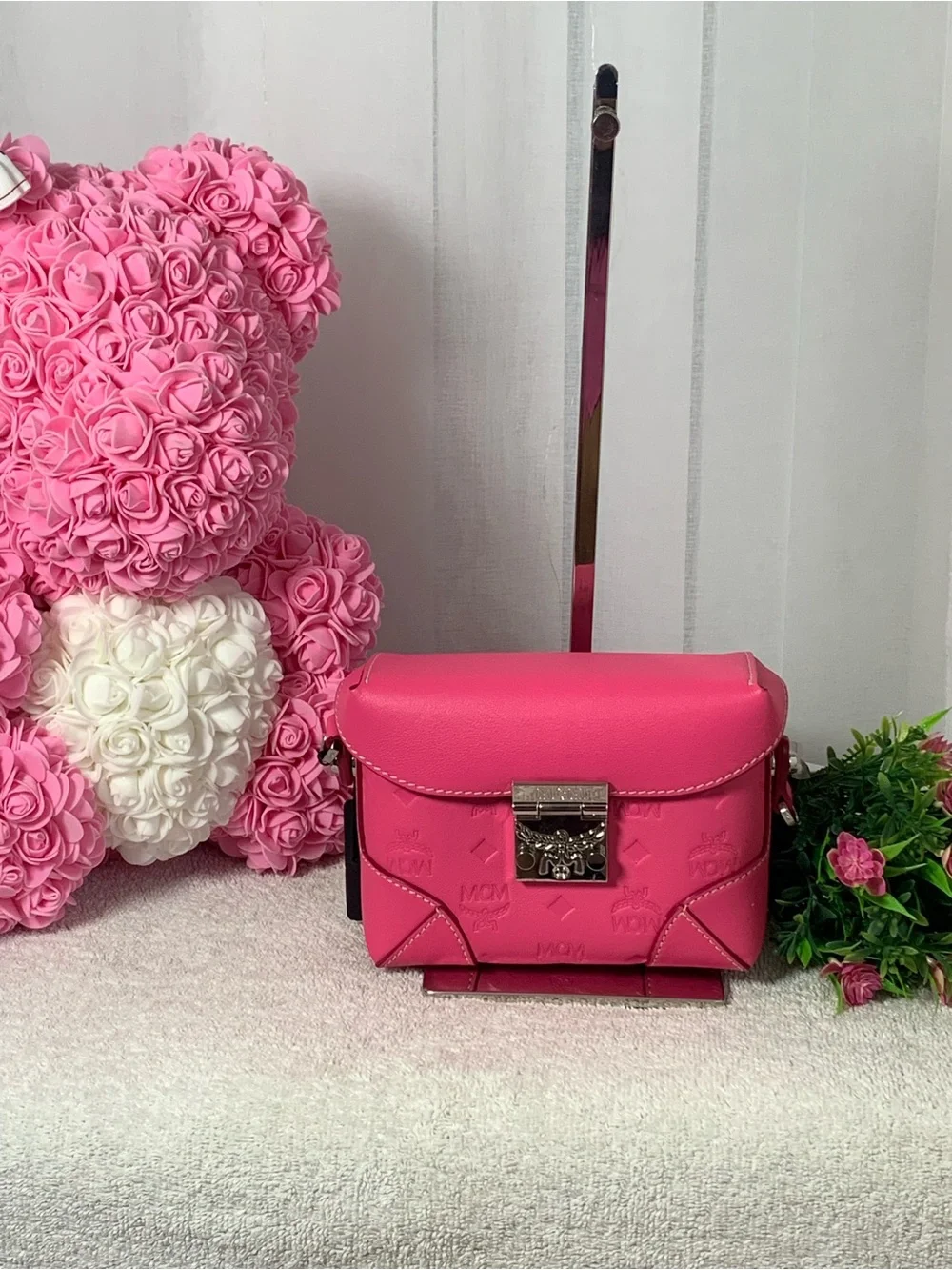NWT MCM Patricia Pink Crossbody Belt Bag